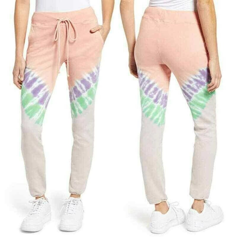 Daydreamer Drawstring Tie Dye Joggers Peach Combo Tie Dye Size Medium